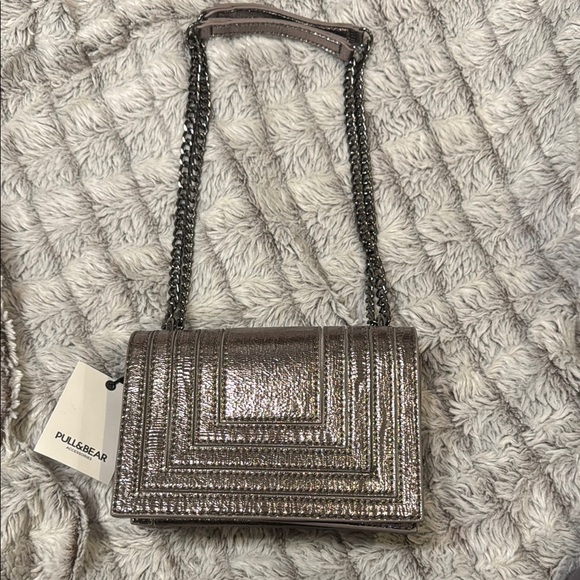 Pull&Bear Metallic Silver Chain Bag - Picture 1 of 1